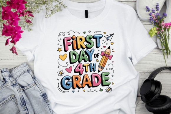 Back to School First Day of 4th Grade: A Creative Design Asset for Entrepreneurs and Creators