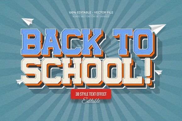 Back to School Retro 3D Text Effect: A Versatile Design Tool for Creative Projects