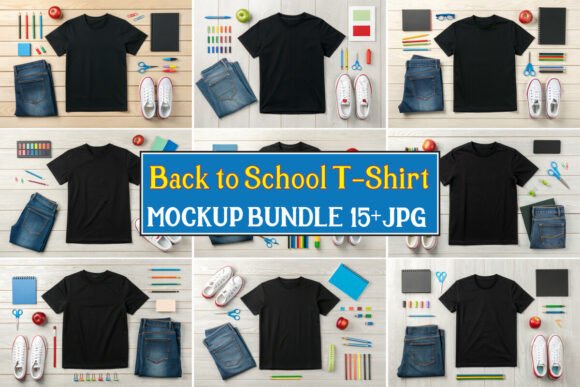 Back to School T-Shirt Mockup Bundle 03: A Practical Resource for Design Professionals