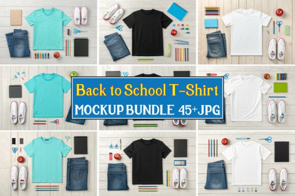 Back to School T-Shirt Mockup Bundle 04: A Powerful Tool for Designers and Creators