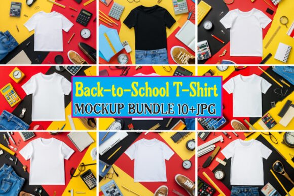 Back-to-School T-Shirt Mockup Bundle 07: Elevate Your Classroom Designs