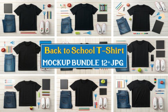 Back to School T-Shirt Mockup Bundle 15