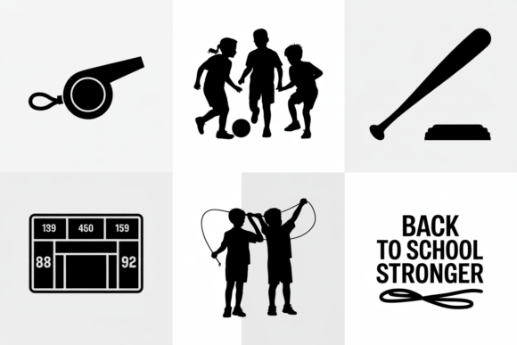 Enhance Your Creative Projects with Sports and Back to School Icons SVG