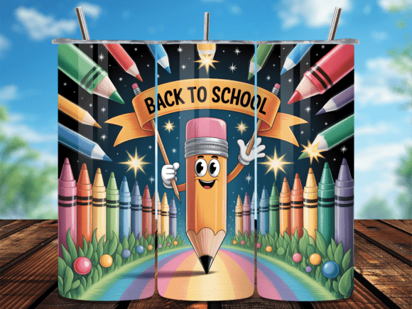 Pencil Back to School Tumbler Wrap PNG: A Versatile Design for Sublimation and Custom Tumblers
