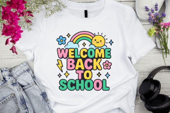 Retro Back to School with Rainbow: A Nostalgic Design for Modern Creations